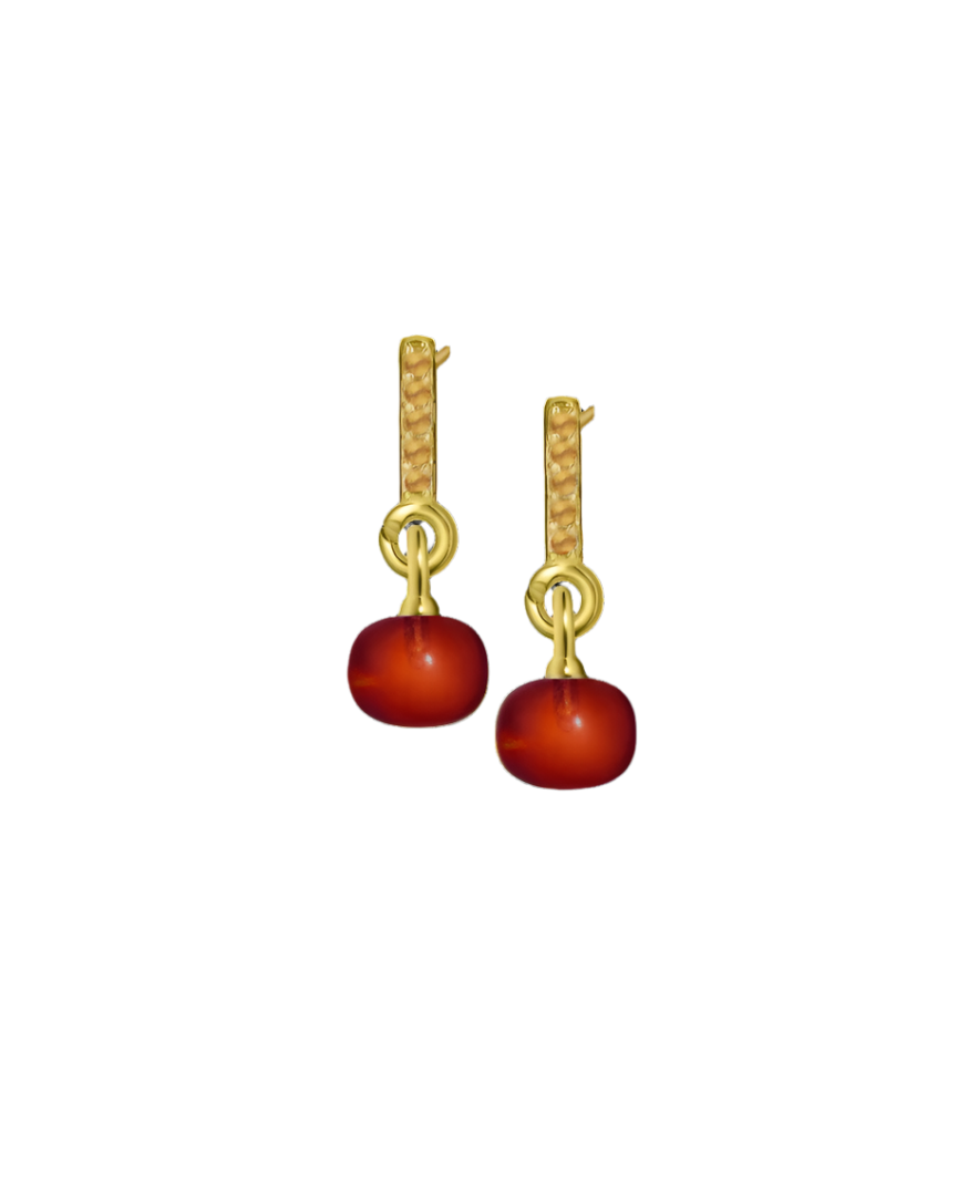 Citrine Gold Vermeil Earrings with Custom Mini Drop