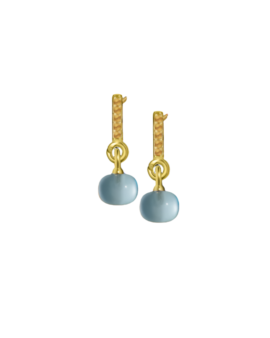 Citrine Gold Vermeil Earrings with Custom Mini Drop