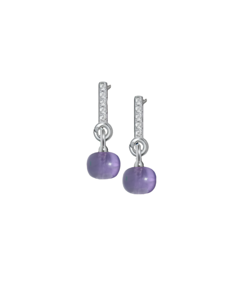 Cubic Zirconia Silver Earrings with Custom Mini Drop