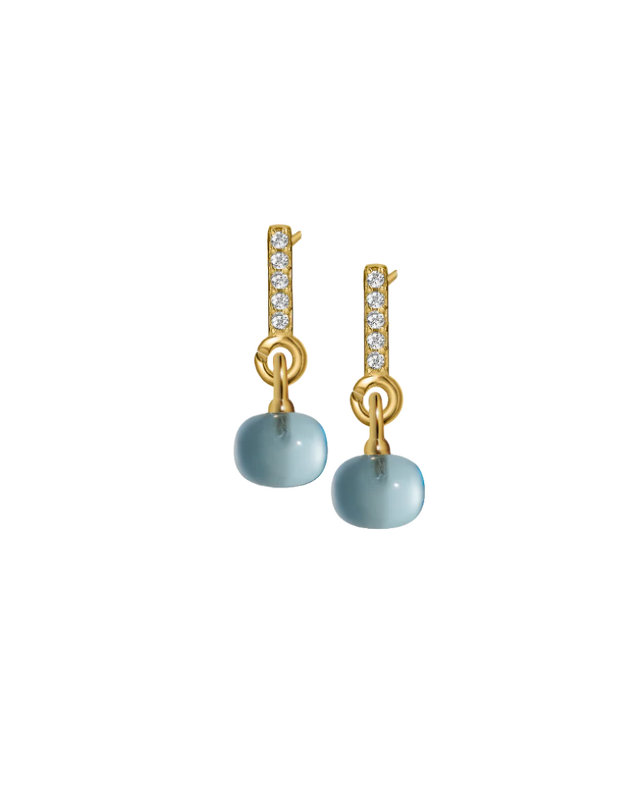 Cubic Zirconia Gold Vermeil Earrings with Custom Mini Drop