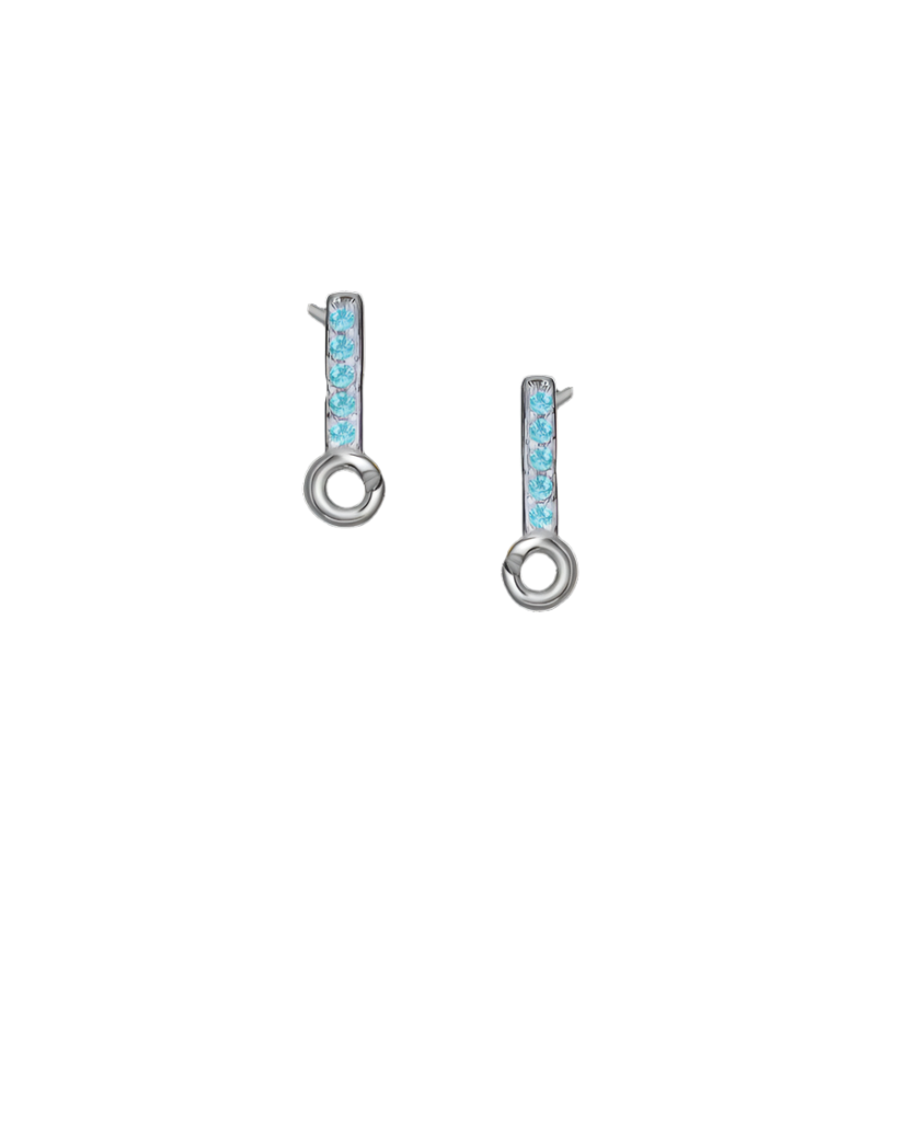 Silver or Gold Vermeil Earring Mini Topper with 5 Stones