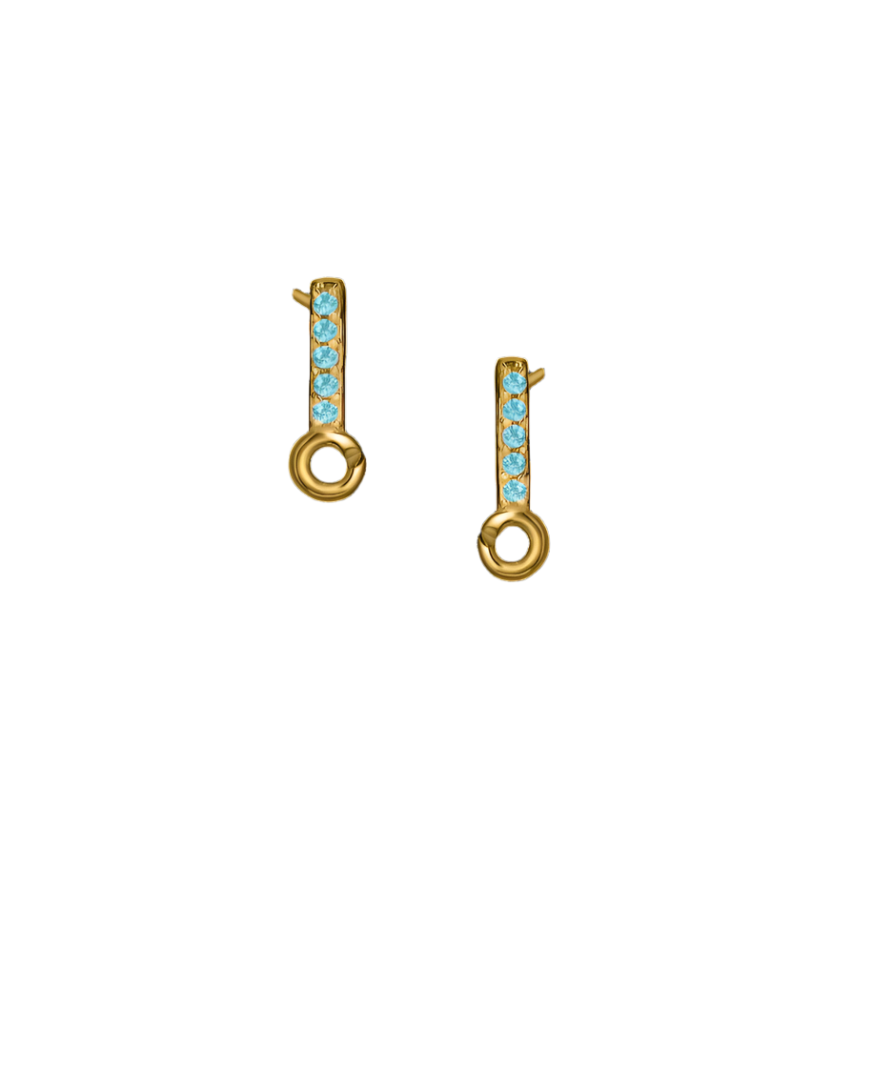 Silver or Gold Vermeil Earring Mini Topper with 5 Stones