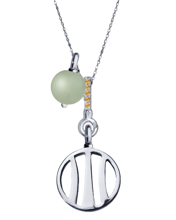 Earth Pendant with Jade, Amethyst & Citrine (18mm)