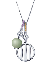 Earth Pendant with Jade, Amethyst & Citrine (18mm)