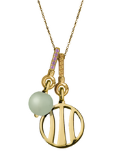 Earth Pendant with Jade, Amethyst & Citrine (18mm)