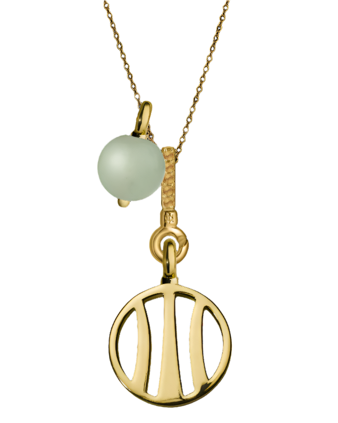 Earth Pendant with Jade, Amethyst & Citrine (18mm)