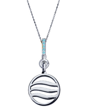 Air Pendant with Pink Sapphire, Amethyst & Aquamarine (18mm)